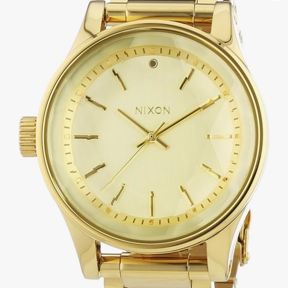 NWT Nixon Face All Gold Watch Nixon gold brass big face watch | Mercari main image 3